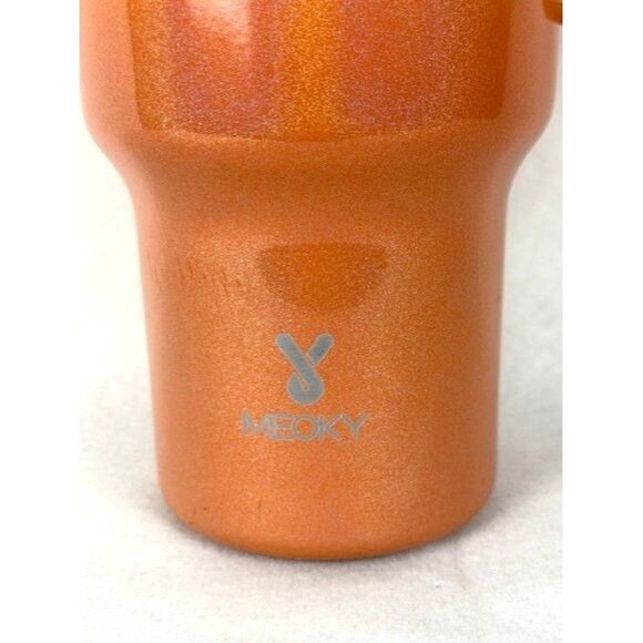 Meoky Insulated Leak Proof Tumbler with Handle & Straw 40oz - Orange/Beige - Picture 2 of 9
